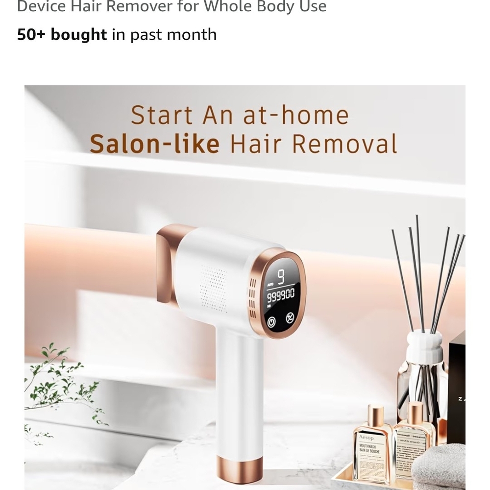 White and Rose Gold Hair Removal Device